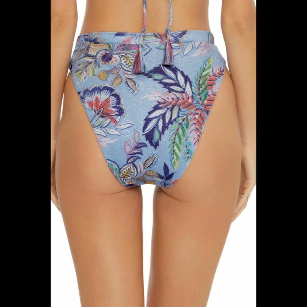NWT BECCA [ Large ] South‎ Pacific High Waist Bikini Bottoms In Sky